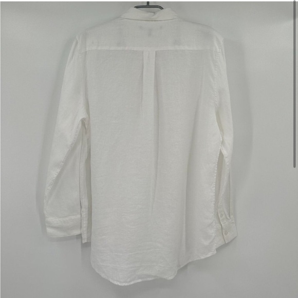 Quince White Linen Long Sleeve Shirt sz M Women's Button Front Blouse NWOT - Picture 3 of 4